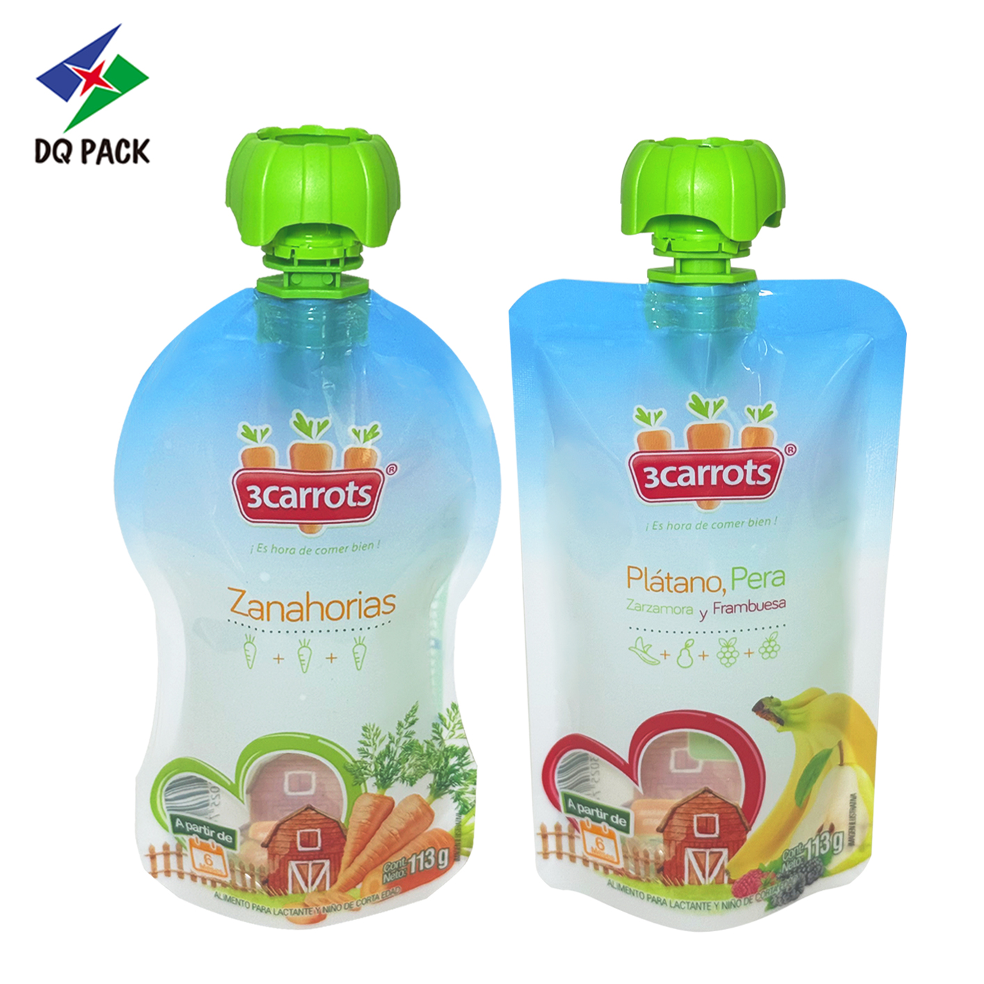 High Temperature Retort Stand Up Pouch With Spout For Fruit Puree Baby Food