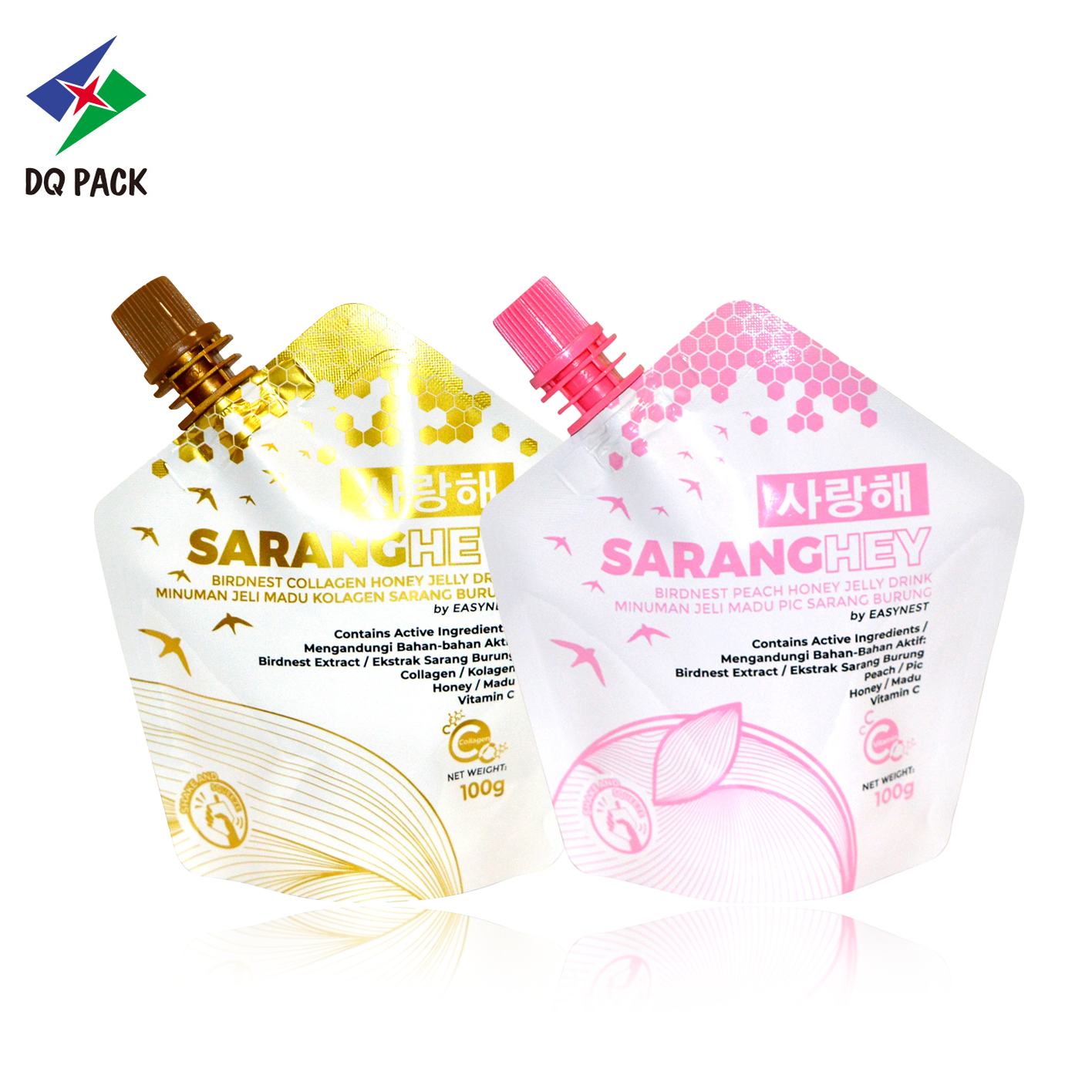 DQ PACK Stand Up Retort Spout Pouch Custom Printed Food Grade Packaging For  Honey Jelly Drink