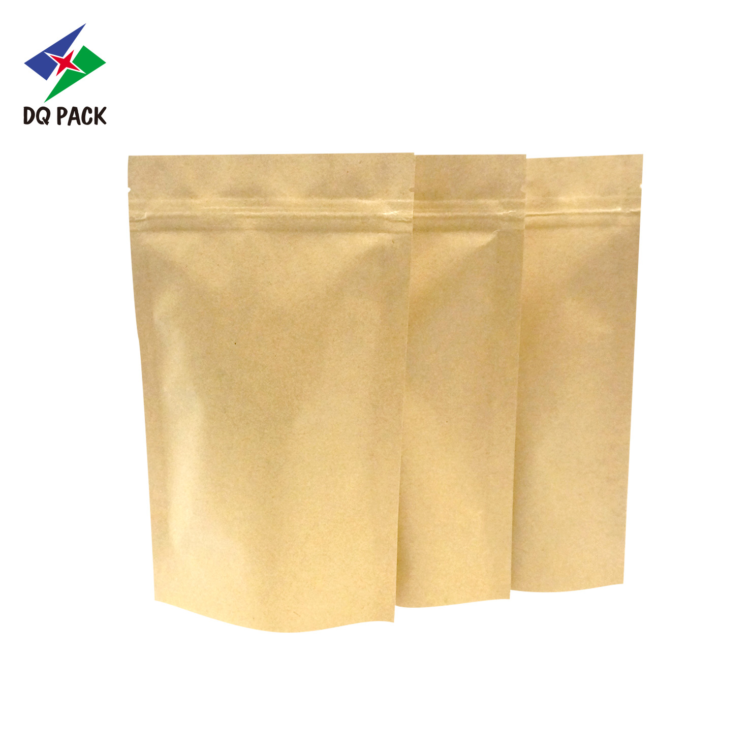 Kraft Paper Stand Up Zipper Bag With Window for Holiday Confectionery