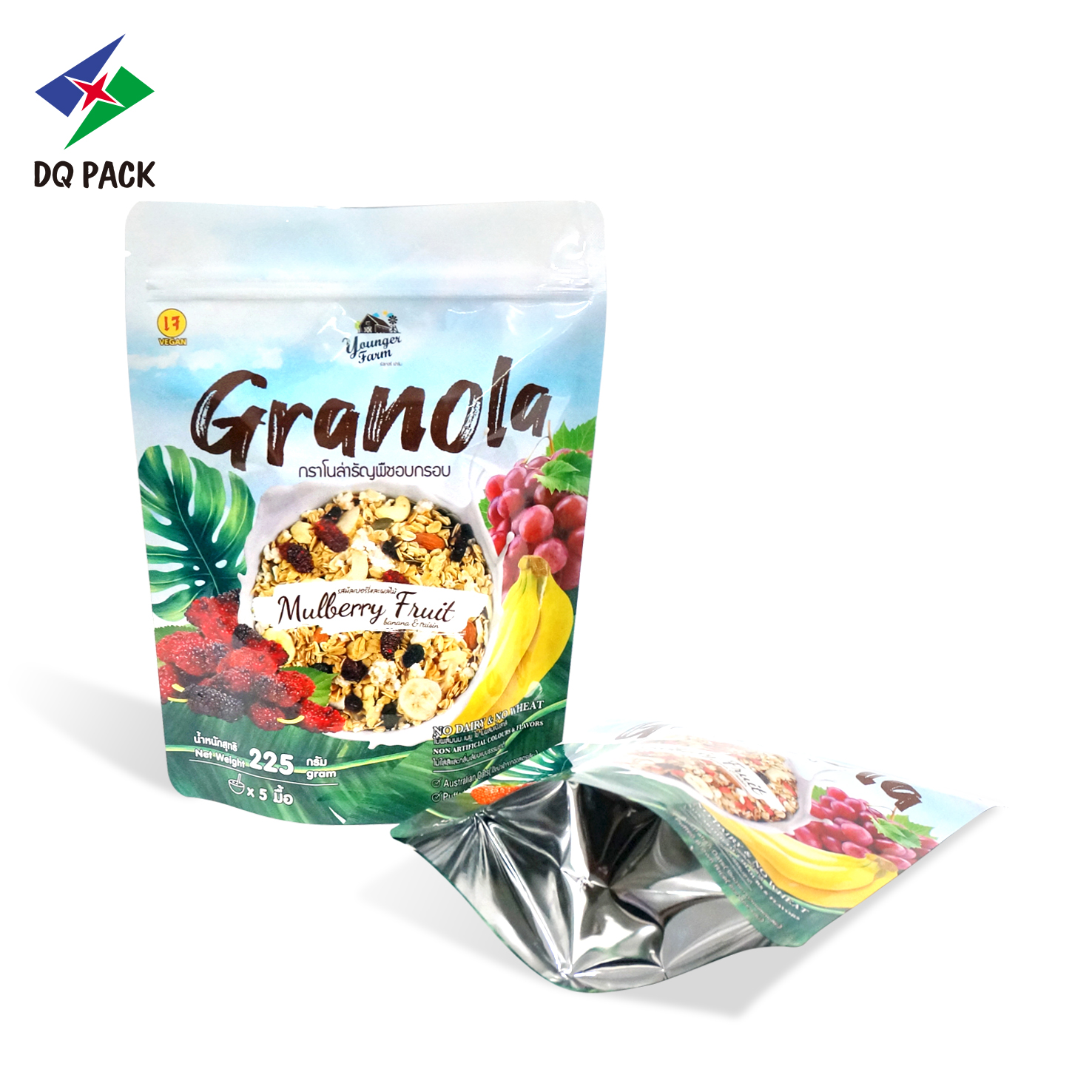 China Custom Design Oat Snack Food Packaging zip lock bag