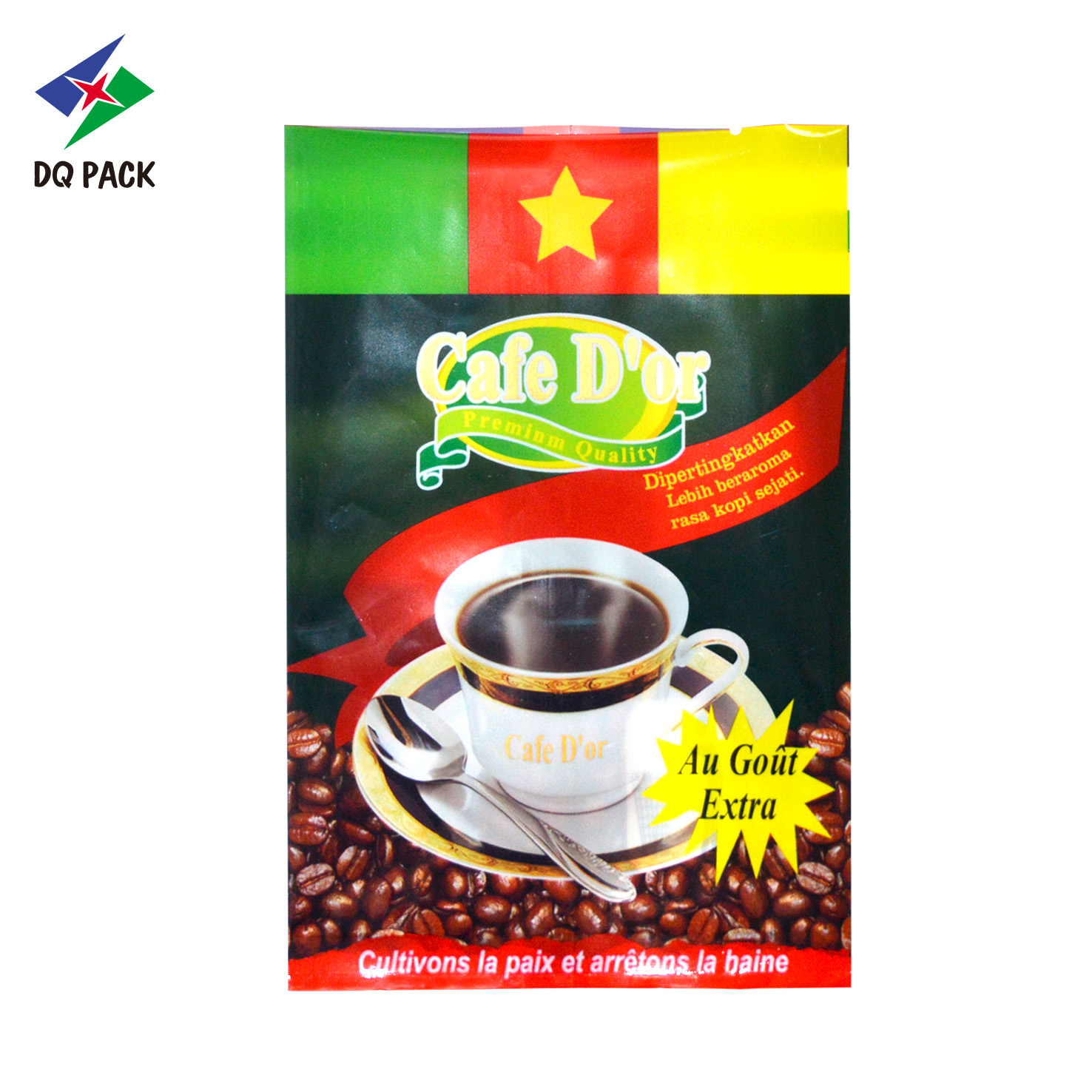 DQ PACK Small Size Back Seal Bag Plastic Packaging Bag For Coffee Heat Seal Poly Bag