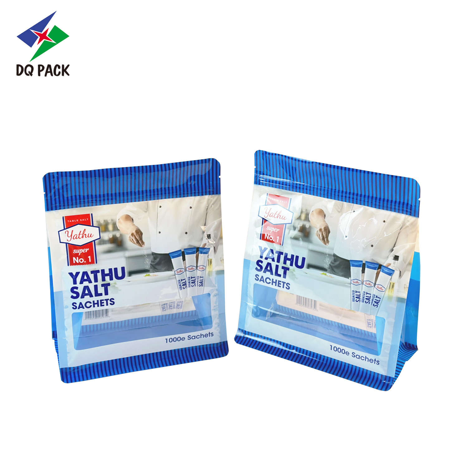 Qual Seal Flat Bottom Bag with Zipper for Supermarket Grain Shelves